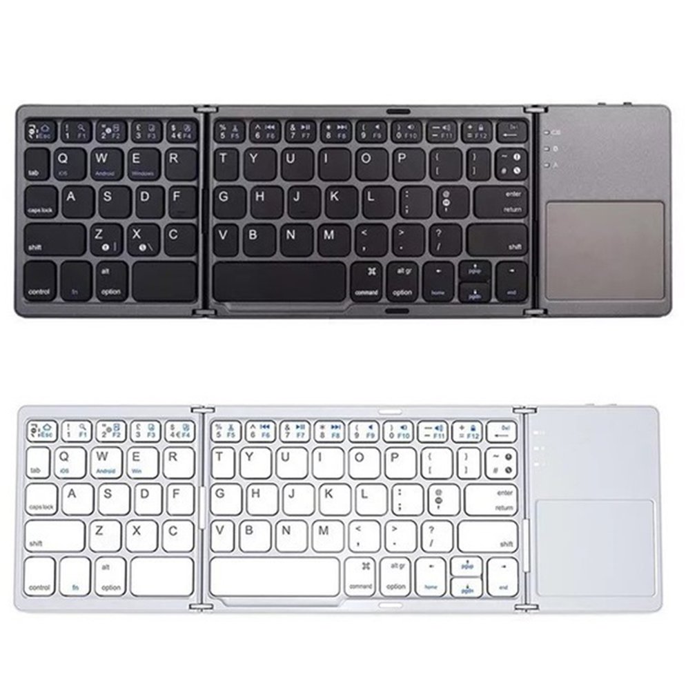 Mini folding keyboard Bluetooth Foldable Wireless Keypad with Touchpad for Laptops Tablet PC Mobile Phones