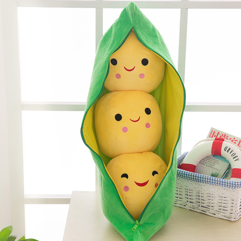 Creative Cute Pea Pod Plush Toy Doll Baby Pillow Doll Furnishings Creative Give Children A Birthday Present Home Decortion M024