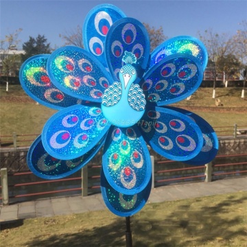 Double Layer Peacock Laser Sequins Windmill Colourful Wind Spinner Home Garden Decor Yard Kids Toy Au08 19 Dropship
