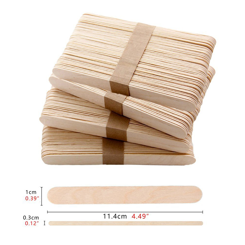 UPORS 100Pcs/Set Natural Wooden Popsicle Sticks 11.4CM Length Wood Craft Pop Popsicle Sticks Ice Cream Sticks lolly sticks