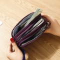 3 Layer Canvas Phone Bag Women Wallets Solid Short Wallet Three-Layer Zipper Gift Card ID Holders Walles Key Coin Purses Bags