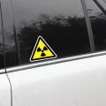 YJZT 14.4CM*12.5CM Danger Radiation Risk Car Sticker PVC Warning Decal 12-1376