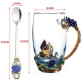 Blue Rose Crystal Cup Flower Tea Glass High-grade Glass Water Cup Flower Mug DDC-46