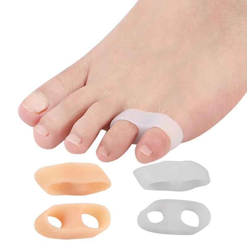 1 Pair Kapmore Toe Separator 2 Holes Silicone Soft Elastic Toe Spacer Toe Straightener Nails Finger Separator for Adult