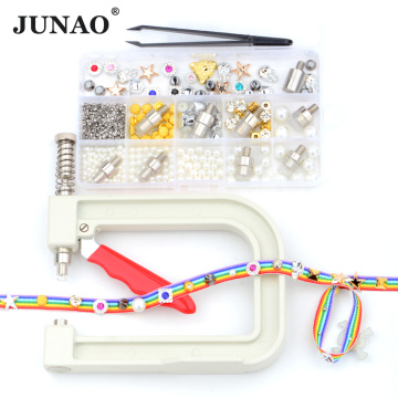 JUNAO 10 Mold Pearl Setting Machine Hand Press Riveter Pearl Tools Rhinestone Bead Machine Rivet for Clothes DIY Crafts Supplies