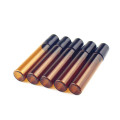 20pcs/lot 3ml 5ml 10m Amber Glass Roll on Bottle with Glass/Metal Ball Brown Thin Glass Roller Essential Oil Vials
