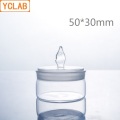 YCLAB 50*30mm Weighing Bottle Flat Low Form Sealed Glass Scale Specific Gravity Bottle Laboratory Chemistry Equipment