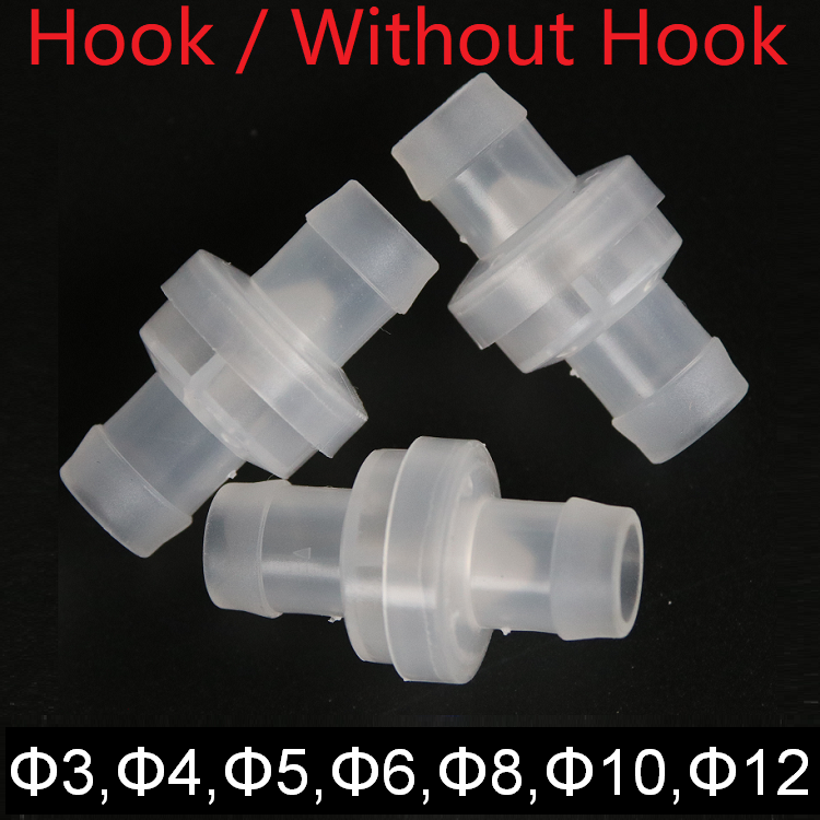 Diameter 3mm 4mm 5mm 6mm 8mm 10mm 12mm Plastic Check Valve One-Way Pagoda Inline Non-Return Gas Liquid Water Fluid Hook Stopper