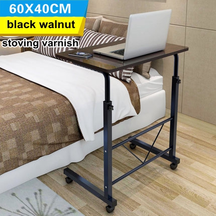 Room Simple Notebook Desk Hospital Patients Bed Side Pulley Dinner Table Home Easy Lifting Laptop Computer Movable Desk 60x40cm