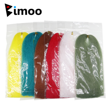 Bimoo 1Pack/lot Soft and Pluffy EP Streamer Fiber for Minnow Streamer Fly Body Making Tying Material Blue Brown Green Red Color