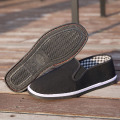 USHINE Big Size Black Cotton Flat Casual Vintage Chinese KungFu TaiChi Martial Arts Pure Cotton shoes Slipper For Man Elder Man