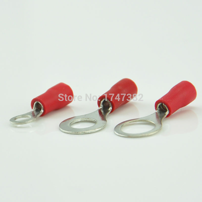 100PCS RV1.25-3 Insulated ring terminal electrical wire crimp connector AWG 22-16