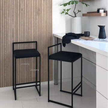 European Style Bar Chair Designer Modern Minimalist Home Bar Chair Industrial Style High Stool Nordic Backrest Furniture
