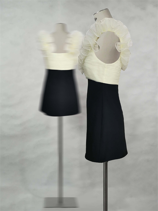 Elegant Organza Ruffle Mini Dress For Girl