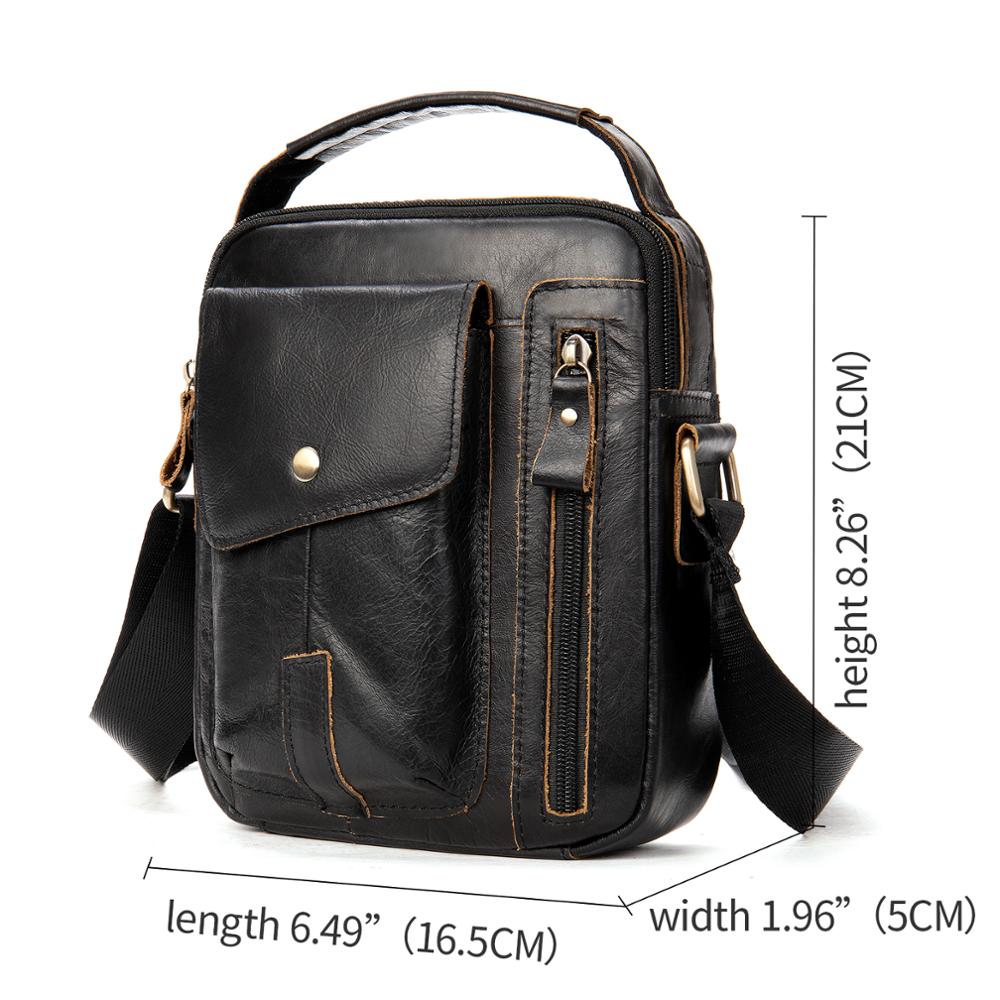 MVA Men's Genuine Leather Bag Mens Leather Handbags Men's Shoulder Bag Small Crossbody bag For Men Male Messenger Bag Vintage