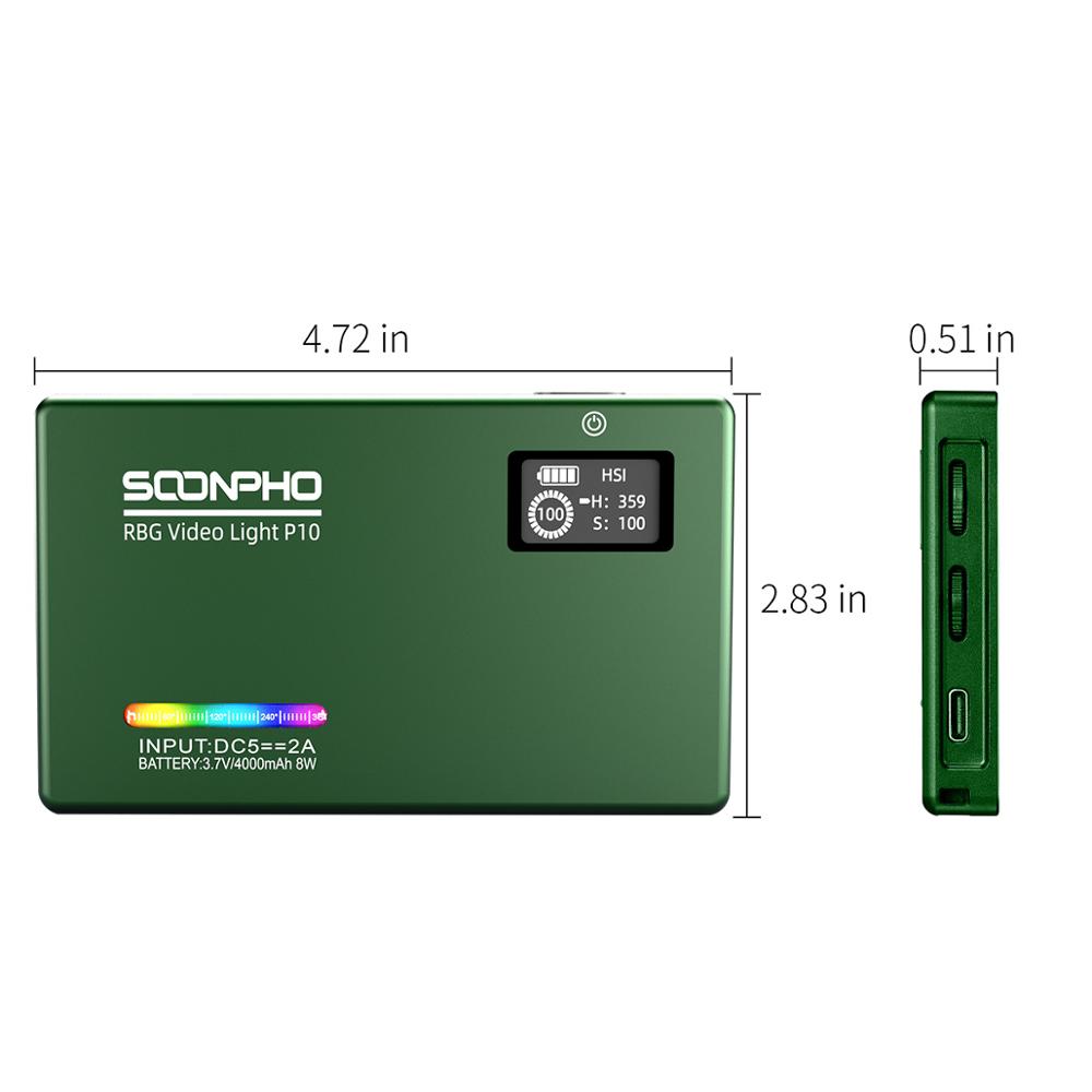 Soonpho 2500K-8500K CRI 95+ RGB LED On-Camera Light Full Color Video Light Bi-Color Panel Light with Mini Tripod