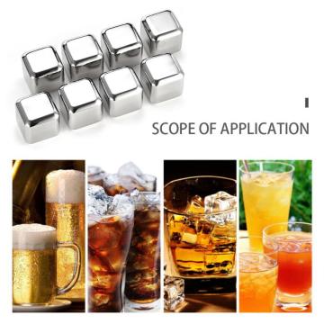 Stainless Steel Whiskey Stone Ice Cubes Bar KTV Supplies Wiskey Champagne/ Wine / Beer Cooler Ice Rocks Whiskey Stones