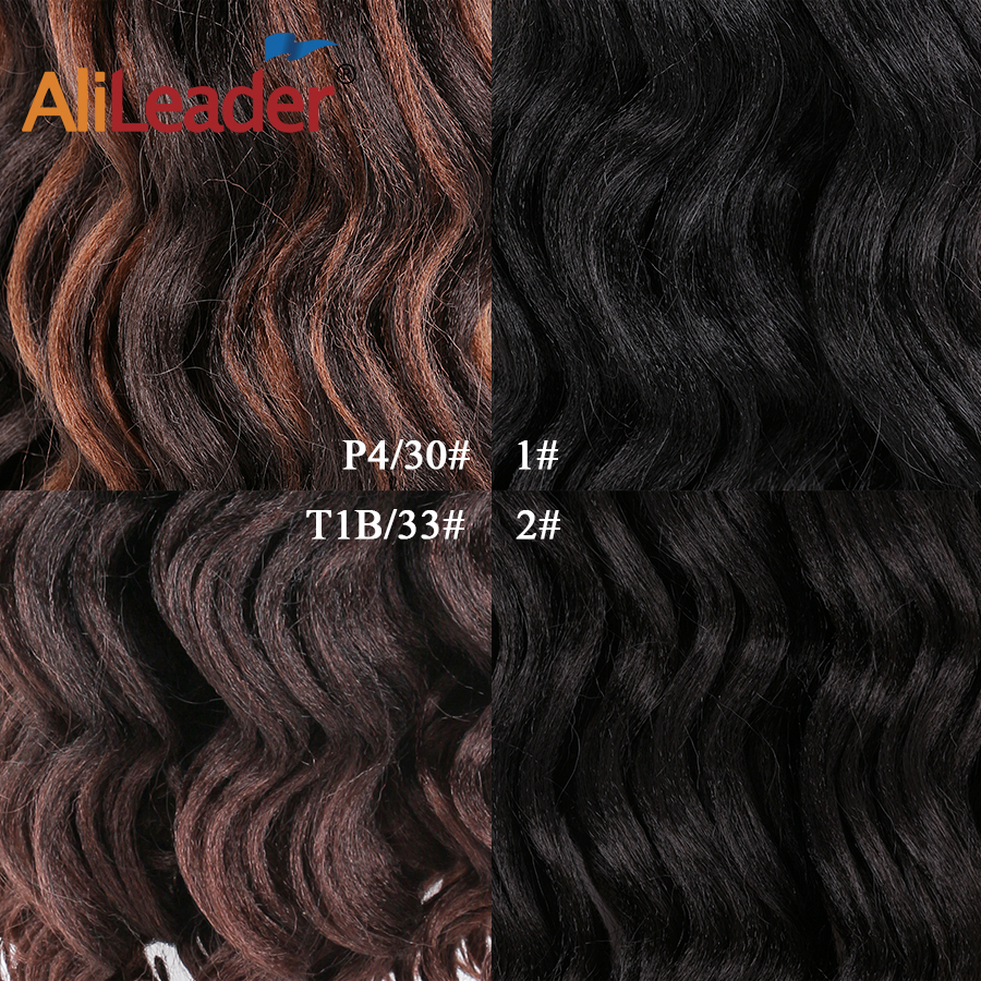 Alileader 20" 9"Soft Ocean Wave Hair Extensions For Women Quality Synthetic Hair For Braids Black Mix Color Crochet Hair