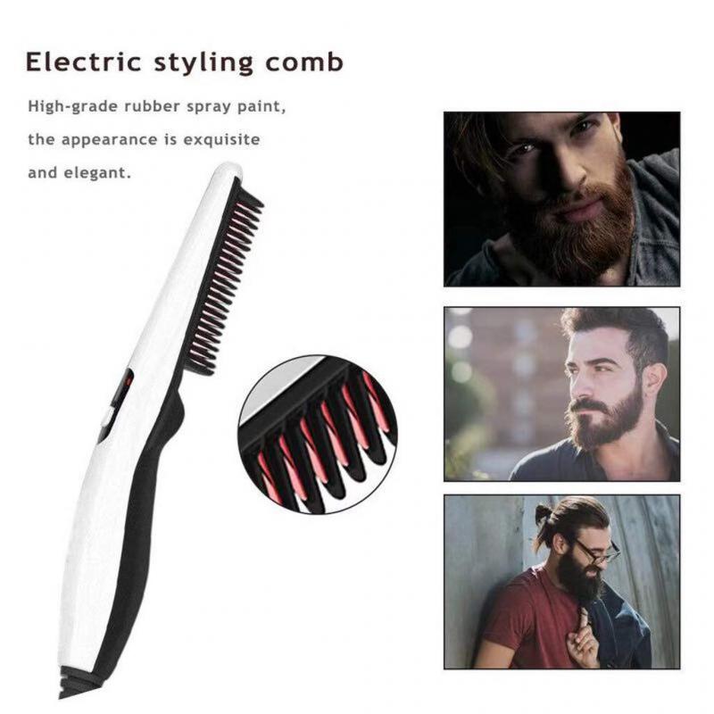 Electric Hair Straightener Brush Hair Styling Straightening Brush Girls Ladies Hair Comb Comb Electric Hair Curler Beard