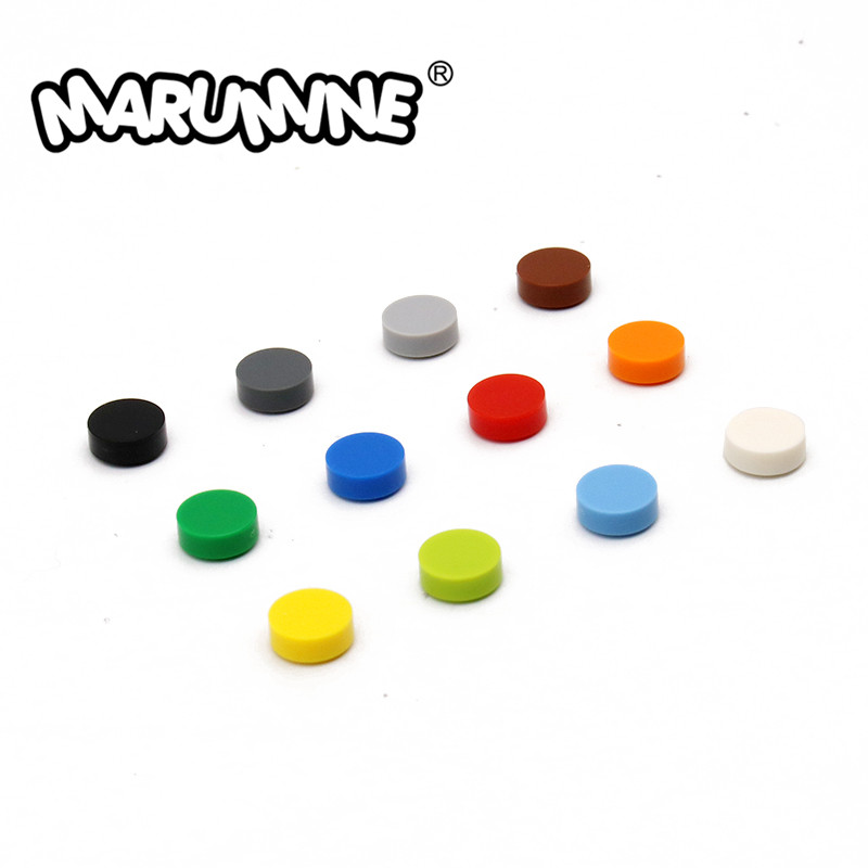 MARUMINE Flat Tile 1x1 Round 98138 Tiles for Roof Accessories Parts Plate Sets Breadboard Miniature Building Bricks MOC Blocks