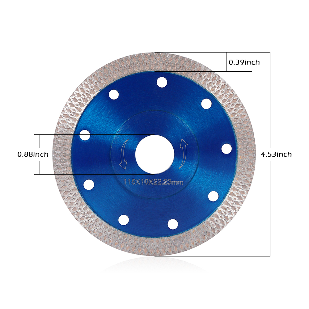 115mm/125mm Porcelain Tile Cutting Blade Ultra-thin Diamond Porcelain Saw Blade Circular Disc for Cutting Porcelain Tiles