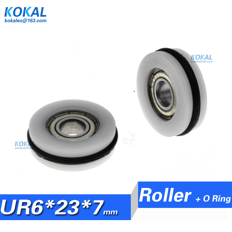 [UR0623-7]1pcs 696zz 696z 696 O type rubber ring low noise roller wheel small pulley with bearing 6*23*7 rubber roller