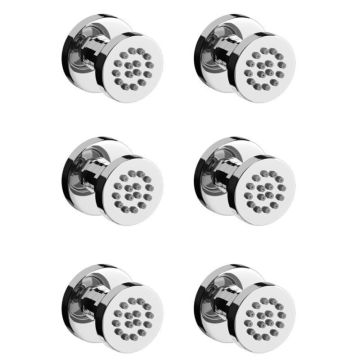 6PCS Round BATHROOM SPA Massage Sprayer SHOWER MIXER MASSAGE BODY JETS, Massage Sprayer Nozzle Brass Body 1/2