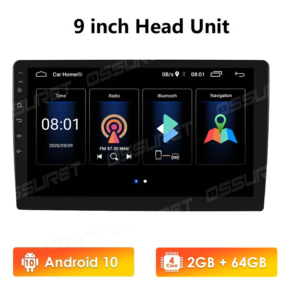 9/10.1 INCH Android 10 GPS Navigation Autoradio Multimedia DVD Player Bluetooth WIFI MirrorLink OBD2 Universal 2Din Car Radio