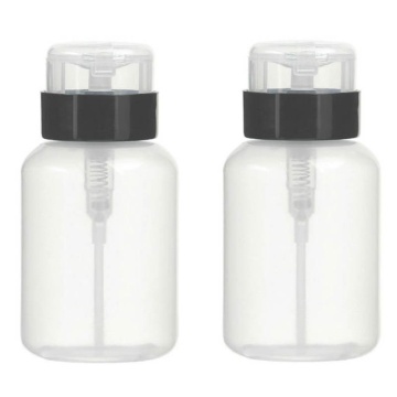 220Ml Pack of 2 Push Down Empty Lockable Pump Dispenser Bottle for Nail Polish and Makeup Remover