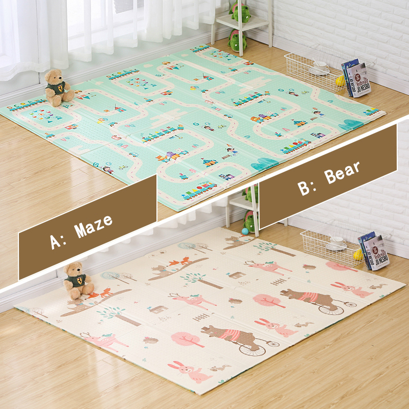 Foldable Baby Play Mat Xpe Puzzle Children's Mat Thickened Baby Room Crawling Pad Folding Mat Baby Carpet Splicing Climbing Mat