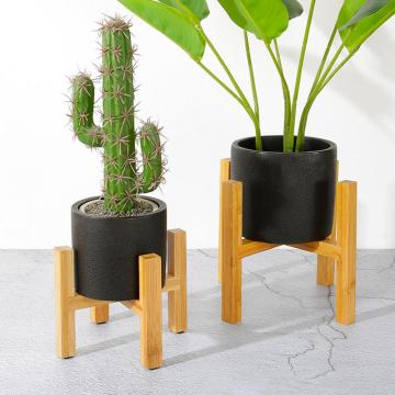 Durable Wood Planter Pot Trays Flower Pot Rack Strong Standing Bonsai Holder Home Garden Decor Indoor Display Plant Stand Shelf