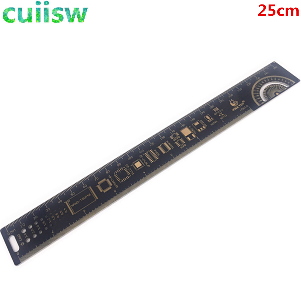 Multifunctional PCB Ruler EDA Measuring Tool High Precision Protractor 15CM 20CM 25CM Black