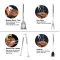 21/7/6/4Pcs BBQ Accessories Stainless Steel BBQ Grill Tools Set Barbecue Grill Thermometer Set Case Grilling Cooking Kit