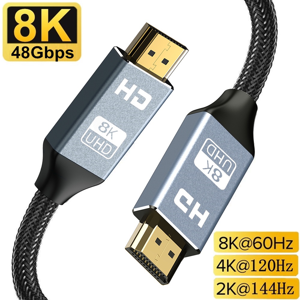 HDMI 2.1 Cable Audio Video Cable 8K/60Hz 4K/120Hz 48Gbps Digital Audio Cables for PS5 PS4 Sony HDMI Switch 8K Splitter HD TV