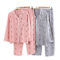 100% Crepe Cotton family pajamas sets women men and child Fresh carrots 100% cotton couples casual Long sleeve women sleepwear