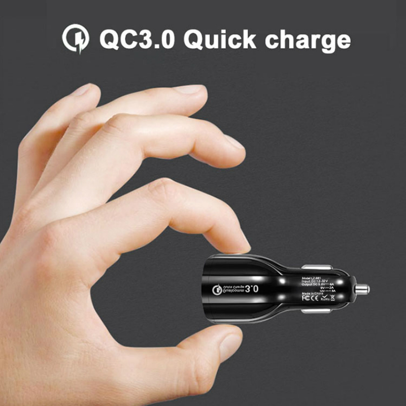 Car Charger Usb Quick Charge 18W 3.0 For Mobile Phone Dual Usb Car Charger Qc 3.0 Fast Charging Adapter Mini Usb Car Charger