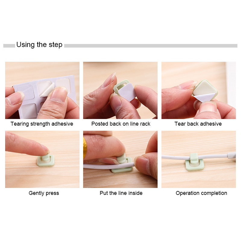 18 Pcs Fixing Clip Desktop Wall Wire Fixing Self-adhesive Wire Clip Steel Wire Mesh Wire Finishing Clip Wire Management Device