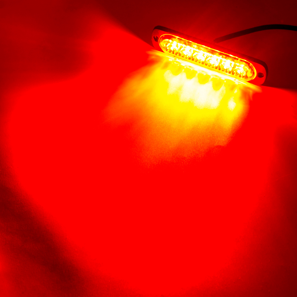 Bogrand Ultra-Slim Police Warning Lamp LED Simultaneous Strobe Flashing Lamp Amber Emergency Grill Light Ambulance Warning Light