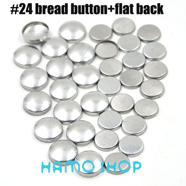 200pcs Sets/lot #24 1.4cm/14mm Bread Shape Round Fabric Covered Cloth Button Cover Metal Flat Back Free Shipping