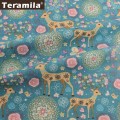 Teramila Cotton Linen Fabric Meters Animal Design Canvas Fabric DIY Sofa Bag Curtain Quilts Tablecloth Cushion Telas Por Metro