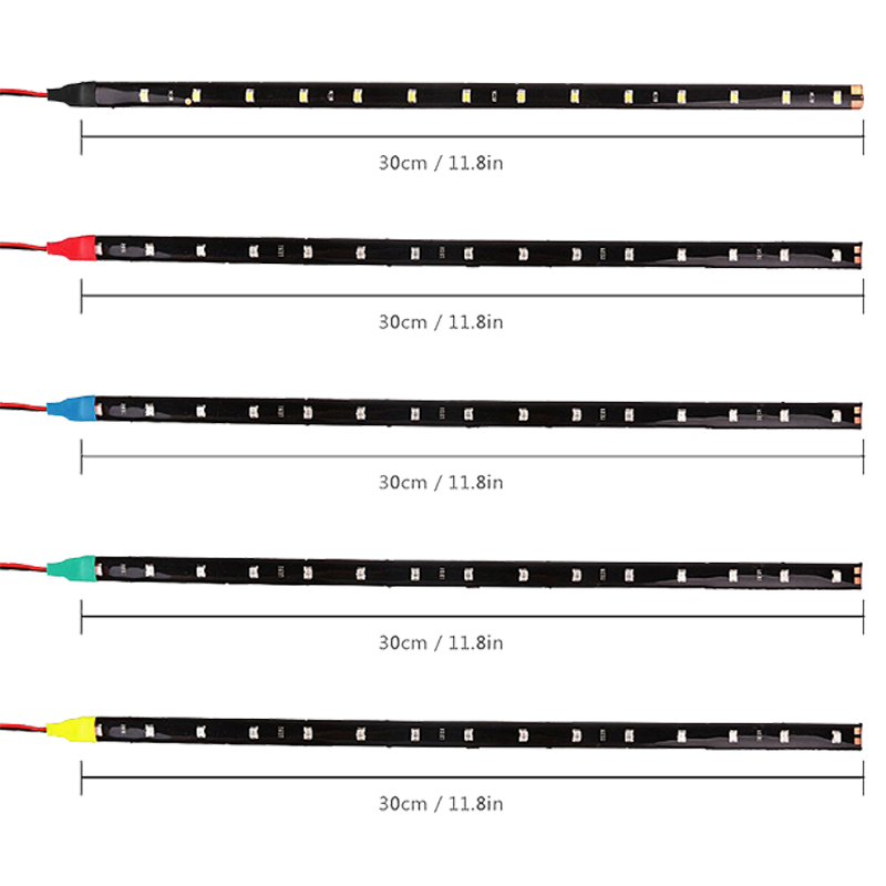 1x Car Led Strip DIY Bulb Atmosphere Decorative lamp Auto inerior Light 15LED Daytime Running Light DRL Motorcycle Styling Red