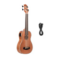 30 Inch Electric Bass Ukulele Ukelele Uke Sapele Plywood Body Padauk Fretboard Rubber Strings Built-in Tuner EQ with Audio Cable