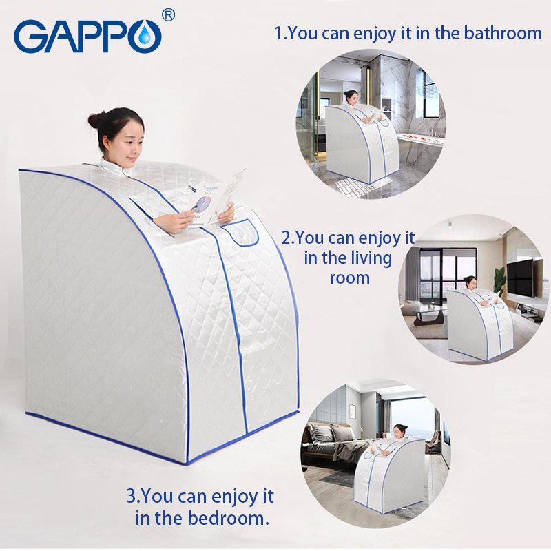 GAPPO Steam Sauna portable steam bath home steam sauna room infrared sauna box SPA with steam generator capacity 2L Weight loss