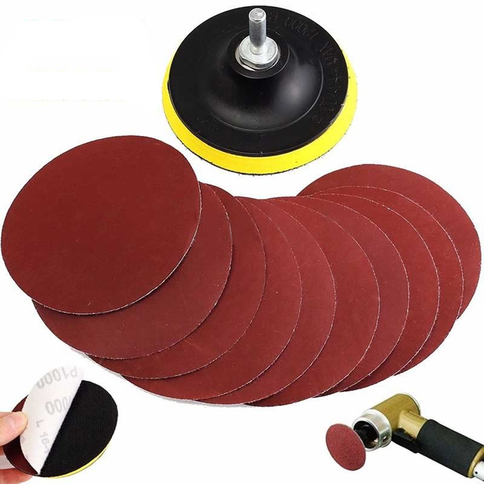 10Pcs 4 Inch Hook Loop Sanding Backer Pad Sanding Disc Sander & Shank With A Polishing Compound To Produce A Smooth Finish