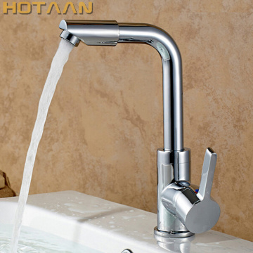 Free Shipping Kitchen bathroom sink basin mixer tap chrome swivel with long arm rotate brass Faucet Water Mixer YT-5066