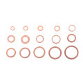 150PCS Copper Washer Gasket Nut and Bolt Set Flat Ring Seal Assortment Kit M5 M6 M8 M10 M12 M14 M16 M18 for Sump Plugs Water