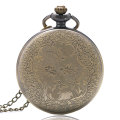 Antique Vintage Retro Bronze Rome Number Quartz Pocket Watch Chain Men Women Necklace P08