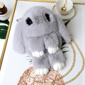 Cute Real Life Rabbit Animal Fur Doll Plush Toy Kids Birthday Gift Doll backpack Decorations Stuffed Toys Bag