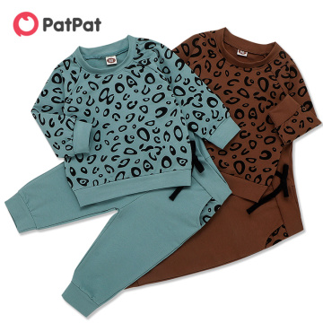 PatPat 2020 New Spring and Autumn 2-piece Baby / Toddler Boy Leopard Print Top and Pants Set for Kids Boy and Girl Clothing Set