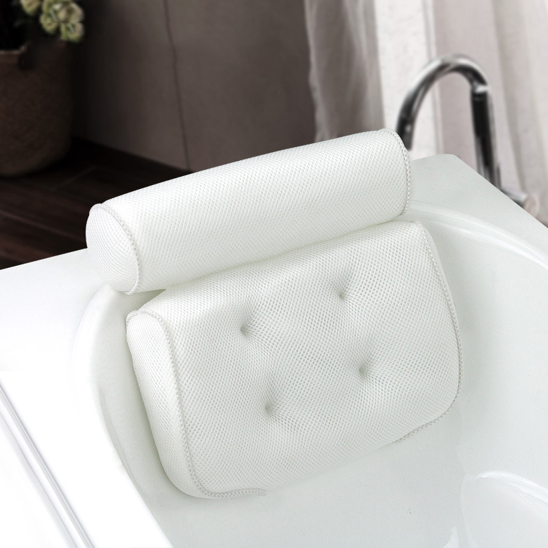 Thickened Bath Pillow Soft SPA Headrest Bathtub Pillow With Backrest Suction Cup Neck Cushion Bathroom Accessories